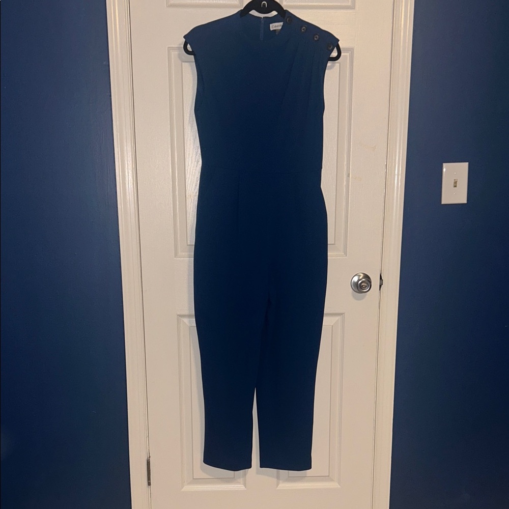 Calvin Klein Navy Jumpsuit with Button Detail